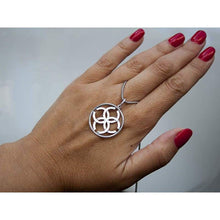 Load image into Gallery viewer, Ancient Pagan Symbol&quot; Wedding&quot; Sterling Silver 925 Pendant Necklace Svadebnik Slavic Amulet of Strong Marriage Union Wiccan Norse Jewelry for Women Family Love Talisman Handmade
