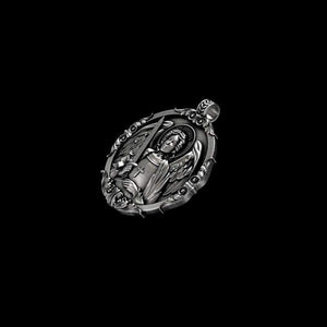 Archangel St Michael Protect Me Saint Shield Protection Viking Charm pendants 12PCS (Antique Silver Plated) - Pendant Necklace