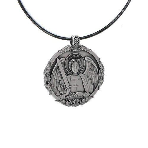 Archangel St Michael Protect Me Saint Shield Protection Viking Charm pendants 12PCS (Antique Silver Plated) - Pendant Necklace
