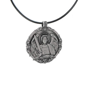 Archangel St Michael Protect Me Saint Shield Protection Viking Charm pendants 12PCS (Antique Silver Plated) - Pendant Necklace