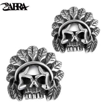 Load image into Gallery viewer, Authentic 925 Sterling Silver Skull Skeleton Earring Studs Set for Men + Women Small Earrings Retro Jewelry
