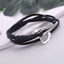 Load image into Gallery viewer, Axe Bracelet Viking Slavic Perun Axe Pendant Mens Multi-Layer Leather Wrap Bracelet - Pendant Necklace
