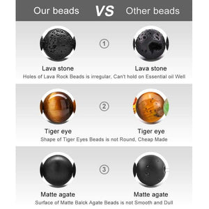 Beaded Bracelets for Men Black Onyx - 8mm Tiger Eye Stone Beads Bracelet Adjustable Natural Matte Agate Onyx Yoga Essential Oils Anxiety