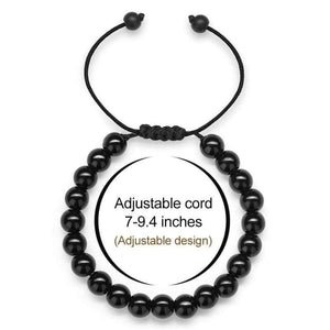 Beaded Bracelets for Men Black Onyx - 8mm Tiger Eye Stone Beads Bracelet Adjustable Natural Matte Agate Onyx Yoga Essential Oils Anxiety