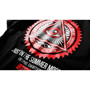 Bebovizi Brand Men Hip Hop Geometry Triangle T Shirts illuminati Eye of Godfather Printed Street Wear Tops Tees Yellow Tshirt - 200000783