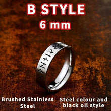 Load image into Gallery viewer, BEIER Width 8mm Fashion Viking Rune Ring Simple Wedding Jewelry for man women Lover gift Retro Style Dropshipping BR-R105
