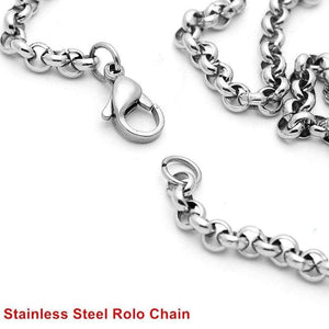 Black Enamel Silver Tone Stainless Steel Skull Gentleman Dog Tag Pendant Necklace 60CM SS Chain - Pendant Necklace