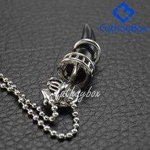 Load image into Gallery viewer, Black Enamel Stainless Steel Wolf Tooth Horn Charm Pendant Necklace with SSChain 60cm - Pendant Necklace

