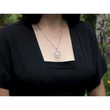 Load image into Gallery viewer, Black Sun Wheel Sonnenrad 925 Sterling Silver Pendant Necklace Occult Symbol Kolovrat Warrior Talisman Handmade Pagan Norse Viking Jewelry Gifts for Men Women/Additional Option - Silver Chains

