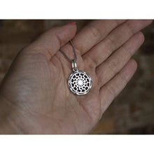 Load image into Gallery viewer, Black Sun Wheel Sterling Silver Pendant Necklace for Men Women Occult Wiccan Pagan Sonnenrad Kolovrat Warrior Talisman Solar Amulet Norse Handcrafted Jewelry/Additional Option -Sterling Silver Chains
