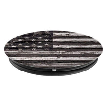 Load image into Gallery viewer, Black-White American Flag - USA PopSockets Grip and Stand for Phones and Tablets - Cell Phone Mount
