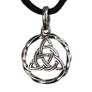 Celtic Triquetra Trinity Knot Pendant Necklace 925 Sterling Silver Infinity Circle Symbol Charm Good Luck Endless Love Amulet Irish Witchcraft Jewelry for Women Handmade/Option - Silver Chains