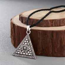 Load image into Gallery viewer, Chereda Egyptian Egypt Pyramid Pendants for Men Punk Style Rope Chain Necklaces Triangle Evil Eye Illuminati Jewelry
