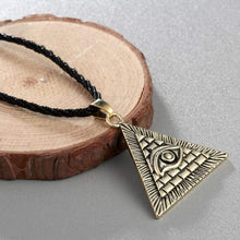 Load image into Gallery viewer, Chereda Egyptian Egypt Pyramid Pendants for Men Punk Style Rope Chain Necklaces Triangle Evil Eye Illuminati Jewelry
