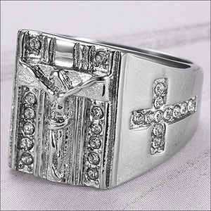 Christian Jesus Cross Ring (Stainless Steel) - Ring