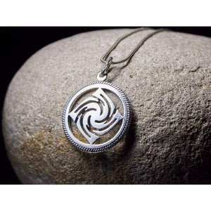 Circle of Life Pendant Occult Solar Symbol Necklace 925 Sterling Silver Choker Ancient Slavic Sun Energy Amulet Esoteric Buddhist Hindu Jewelry for Men Women