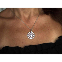 Load image into Gallery viewer, Circle of Life Pendant Occult Solar Symbol Necklace 925 Sterling Silver Choker Ancient Slavic Sun Energy Amulet Esoteric Buddhist Hindu Jewelry for Men Women

