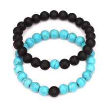 Load image into Gallery viewer, Classy Couple Bracelet Black/Turquoise - Bracelet
