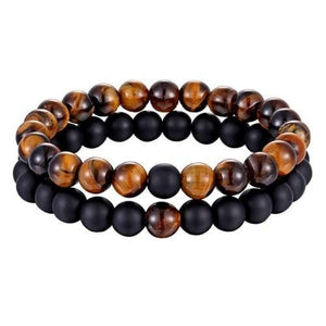 Classy Couples Bracelet Set - 7 Colors - Brown / Matte Black - Bracelet