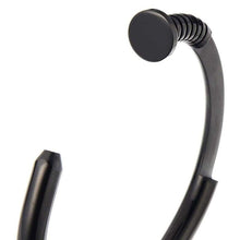 Load image into Gallery viewer, COOLSTEELANDBEYOND Mens Black Screw Nail Bangle Cuff Bracelet of Stainless Steel Polished - Jewelry
