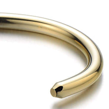 Load image into Gallery viewer, COOLSTEELANDBEYOND Mens Screw Nail Bangle Cuff Bracelet of Stainless Steel Gold Color Polished - Jewelry
