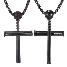 Load image into Gallery viewer, Cross Necklace by Pendant Men Sports Stainless Steel Necklace and Baseball Cross Necklaces Boys Gift
