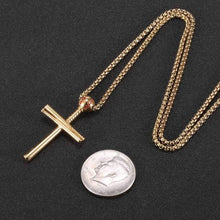 Load image into Gallery viewer, Cross Necklace by Pendant Men Sports Stainless Steel Necklace and Baseball Cross Necklaces Boys Gift
