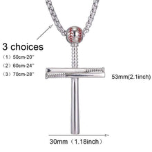 Load image into Gallery viewer, Cross Necklace by Pendant Men Sports Stainless Steel Necklace and Baseball Cross Necklaces Boys Gift

