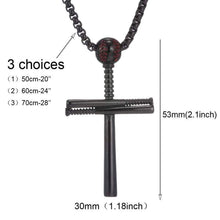 Load image into Gallery viewer, Cross Necklace by Pendant Men Sports Stainless Steel Necklace and Baseball Cross Necklaces Boys Gift
