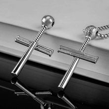 Load image into Gallery viewer, Cross Necklace for Men WomenAthletes Cross Pendant Sports Stainless Steel Baseball + Baseball Bat - 7454927011
