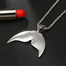 Load image into Gallery viewer, docona Boho Silver Whale Tail Pendant Necklace Girl Tribal Charms Chains Necklace Statement Jewelry 6113 (silver) - Pendant Necklace
