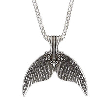 Load image into Gallery viewer, docona Boho Silver Whale Tail Pendant Necklace Girl Tribal Charms Chains Necklace Statement Jewelry 6113 (silver) - Pendant Necklace
