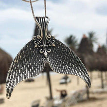 Load image into Gallery viewer, docona Boho Silver Whale Tail Pendant Necklace Girl Tribal Charms Chains Necklace Statement Jewelry 6113 (silver) - Pendant Necklace
