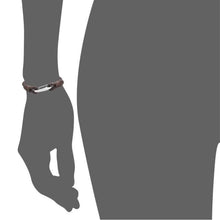 Load image into Gallery viewer, Edforce Braided Genuine Leather 2-Strand Cuff Bracelet with Stainless Steel Clasp (Brown) - Jewelry
