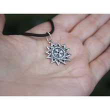 Load image into Gallery viewer, Erzgamma Lucky Star Necklace 925 Sterling Silver Choker Pendant Charm Ancient Sacred Symbol Magic Powerful Amulet 12-pointed Star Talisman Jewelry for Men Women Handmade
