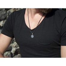 Load image into Gallery viewer, Erzgamma Lucky Star Necklace 925 Sterling Silver Choker Pendant Charm Ancient Sacred Symbol Magic Powerful Amulet 12-pointed Star Talisman Jewelry for Men Women Handmade
