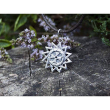 Load image into Gallery viewer, Erzgamma Lucky Star Necklace 925 Sterling Silver Choker Pendant Charm Ancient Sacred Symbol Magic Powerful Amulet 12-pointed Star Talisman Jewelry for Men Women Handmade
