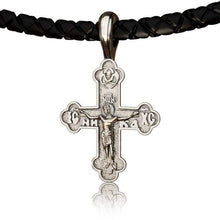 Load image into Gallery viewer, EVBEA Crucifix West Syrian Cross Pendants&amp;Necklaces Stainless Steel Chain Vintage Catholic Religious Men Jewelry(2 Chians)
