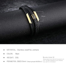 Load image into Gallery viewer, ExEcharge Fashion Leather Braided Bracelet PU Leather with Stainless Steel Multi-Layer Braided Cuff Wrap Magnetic-Clasp Bracelets for Men
