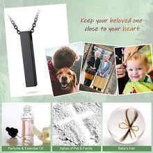 Load image into Gallery viewer, FaithHeart Cremation Urn Necklace Women Men Black Gun Plated Memento Jewelry Pet Ashes/Perfume Heart Keepsake Pendant Necklace for Memory
