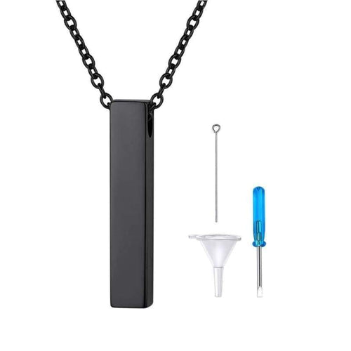 FaithHeart Cremation Urn Necklace Women Men Black Gun Plated Memento Jewelry Pet Ashes/Perfume Heart Keepsake Pendant Necklace for Memory