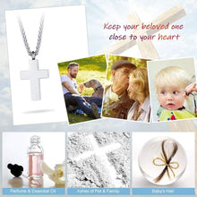 Load image into Gallery viewer, FaithHeart Cremation Urn Necklace Women Men Stainless Steel Cross Memento Jewelry Pet Ashes/Perfume Keepsake Pendant Necklace for Memory
