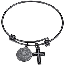 Load image into Gallery viewer, FaithHeart Cross Bracelet Bible Verse Prayer Jewelry Stainless Steel/18K Gold Plated Resilient Beads Chain Bracelet Christian Praying Hands
