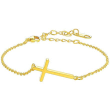 Load image into Gallery viewer, FaithHeart Cross Bracelet Bible Verse Prayer Jewelry Stainless Steel/18K Gold Plated Resilient Beads Chain Bracelet Christian Praying Hands
