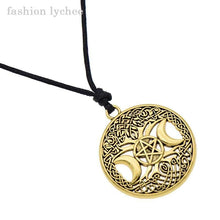 Load image into Gallery viewer, fashion lychee Vintage Triple Moon Goddess Tree Of Life Pendant Necklace Wiccan Pentagram Supernatural Amulet
