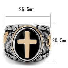 Load image into Gallery viewer, FlameReflection Stainless Steel Tungsten Titanium Men's Band Christian Holy Cross Lord's Prayer Ring Catholic Religious Bible Verse Engraved w Personalize Engrave SPJ
