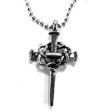 Load image into Gallery viewer, forGIVNail Cross Crown of Thorns Necklace on Ball Chain - Pendant Necklace
