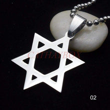 Load image into Gallery viewer, Free Shipping Trendy Silver tone Stainless Steel Six-Pointed Jewish Star of David Hexagram Charm Pendant Necklace Jewelry - Pendant Necklace
