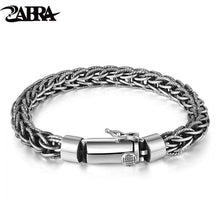 Load image into Gallery viewer, Genuine 925 Sterling Silver Bracelet Men Vintage Handmade Weave Bracelets Bangles Mans Jewelry (Length 20cm)
