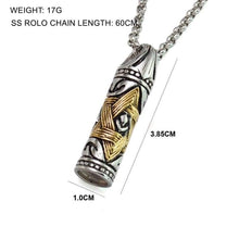 Load image into Gallery viewer, Gold Silver Tone 316L Stainless Steel Jewish Star of David Hexagram Cylinder Pendant Necklace SS Chain - Pendant Necklace
